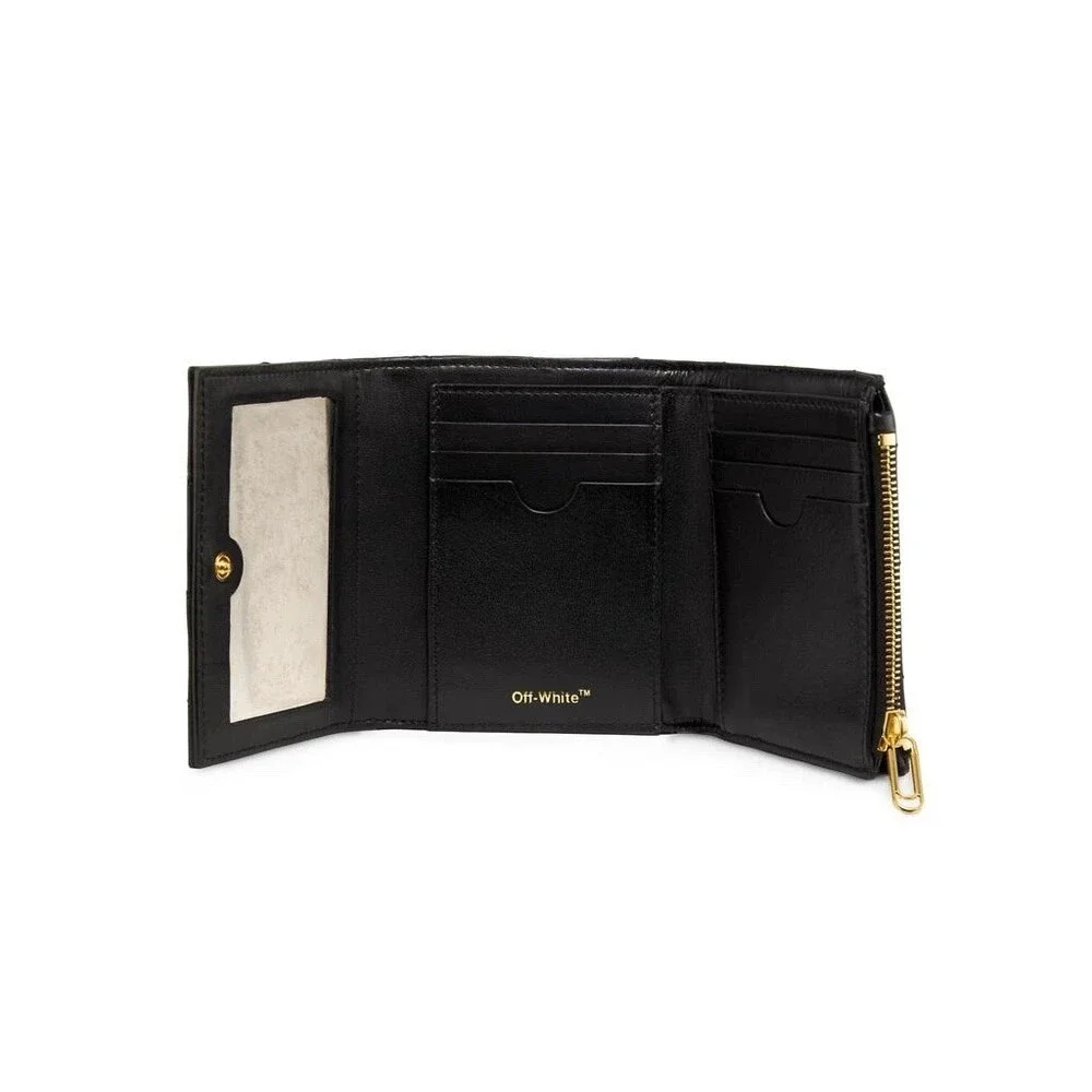 Authentic Off-White Jackhammer French Leather Black Wallet *NEW WITH FLAW* - Picture 2 of 11